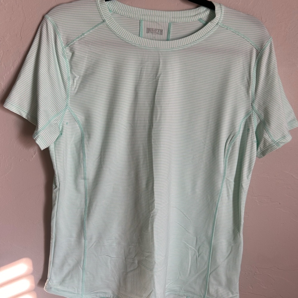 Duluth Trading Co Mint Striped Tee